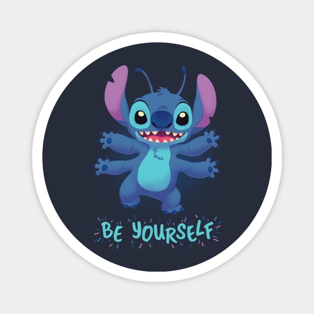 Be Yourself // Cute Stitch, 90s Kid, Experiment 626, Ohana Magnet by Geekydog